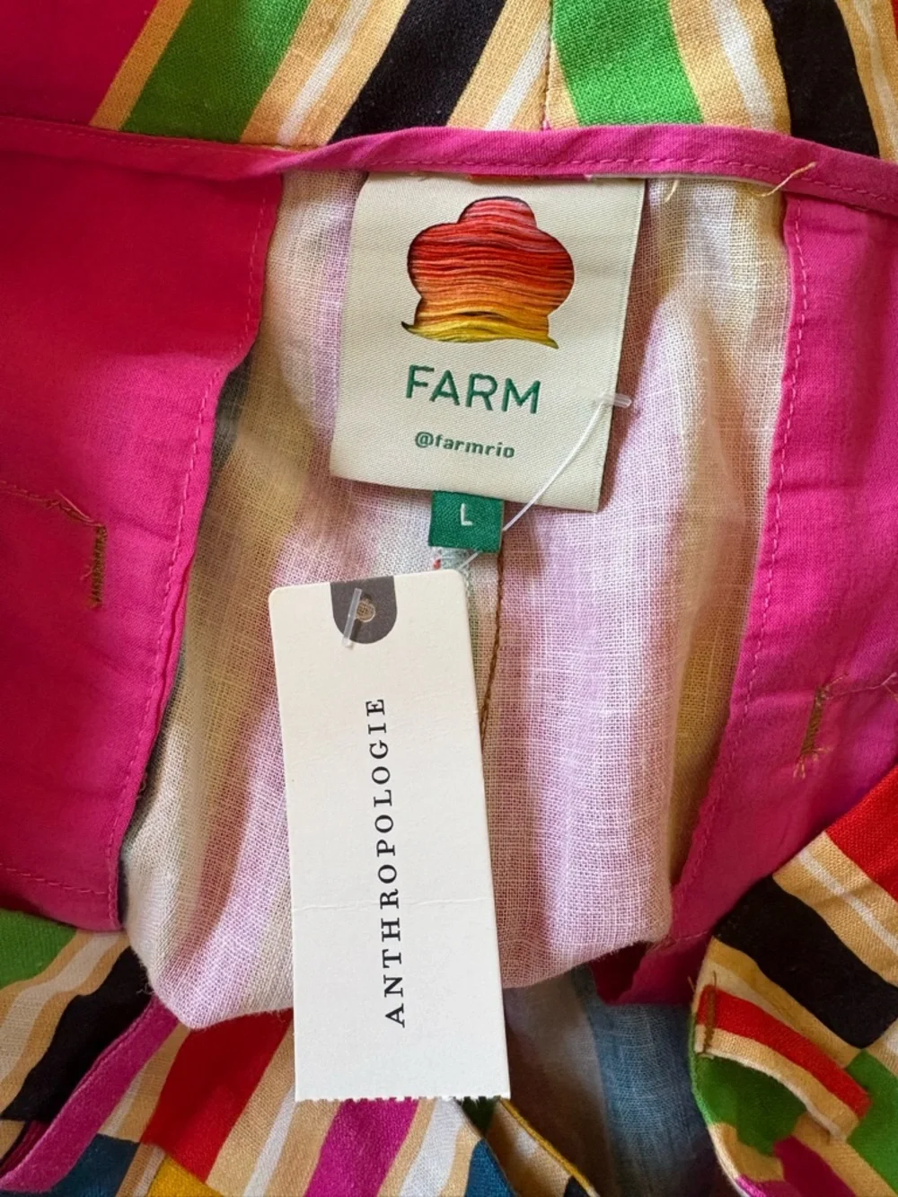 Anthropologie Farm Rio Rainbow Stripe Pants NWT Large - Picture 6 of 9